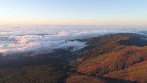 Vista Aérea Del Parque Nacional Del Teide Vuelo Sobre Las — Vídeo de stock