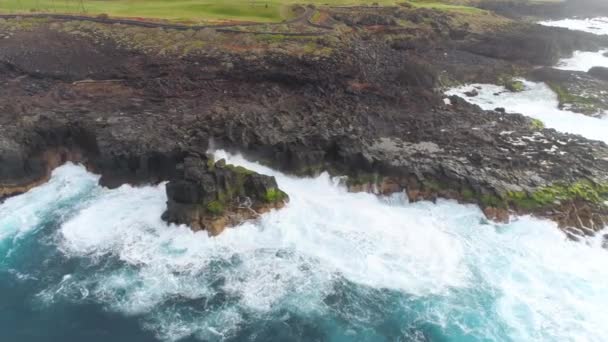 Kayalıklarla Atlantik Okyanusu Tenerife Yukarıdan Ateş Dron Canarias Islands Spanya — Stok video