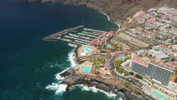 Tenerife Los Gigantes Espanha Maio 2018 Vista Aérea Costa Rochosa — Vídeo de Stock