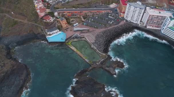 Tenerife Spanje Mei 2018 Luchtfoto Van Rotsachtige Kust Van Atlantische — Stockvideo