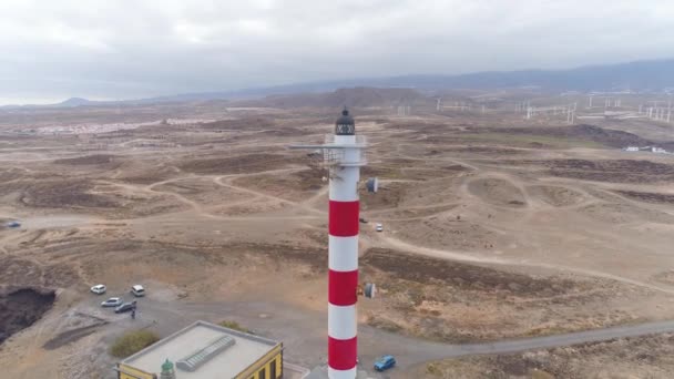 Tenerife Kanarya Adaları Spanya Hava Görünümünü Deniz Feneri Faro Rasca — Stok video