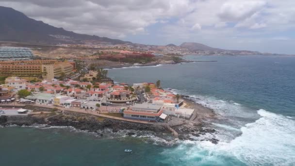 Tenerife Caleta Spain May 2018 Aerial View Rocky Coast Atlantic — Stock Video