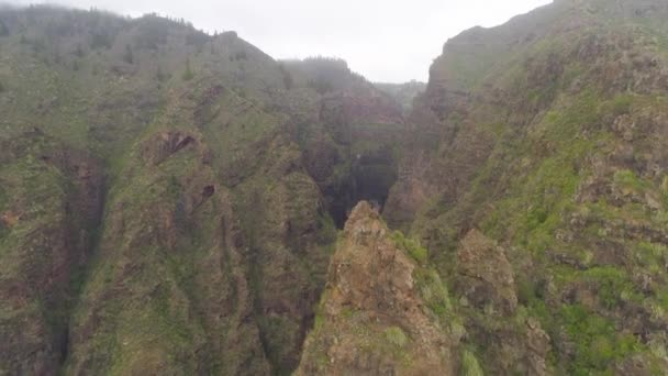 Tenerife Spanien Maj 2018 Flygfoto Över Klippiga Bergen Helvetet Ravin — Stockvideo