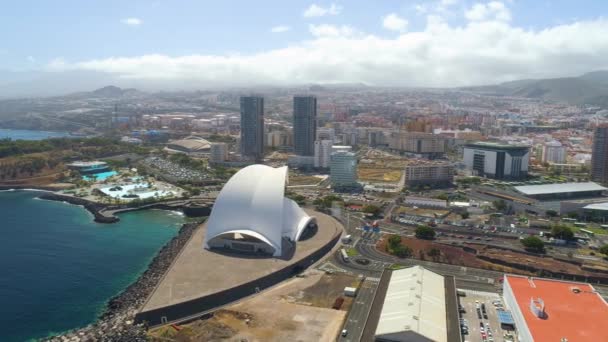 Santa Cruz Tenerife España Mayo 2018 Vista Aérea Del Auditorio — Vídeos de Stock