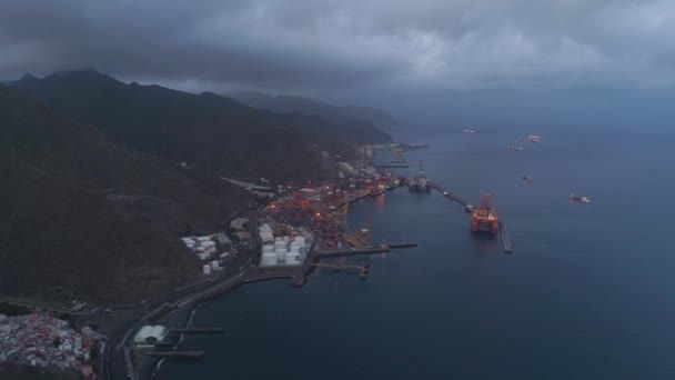 Santa Cruz Tenerife Spanya Mayıs 2018 Havadan Görünümü Bağlantı Noktasının — Stok video