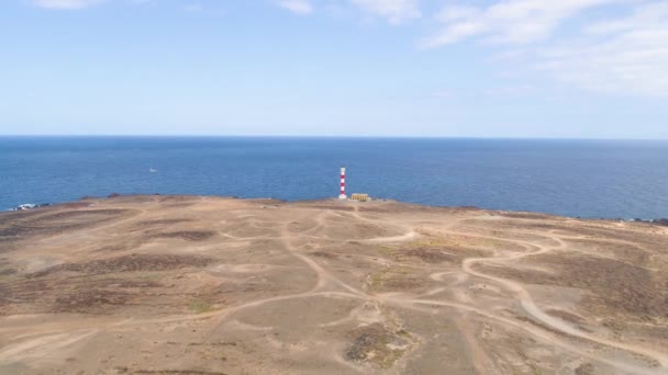 Widok Lotu Ptaka Podstawie Wysokości Latarni Morskiej Faro Rasca Teneryfie — Wideo stockowe