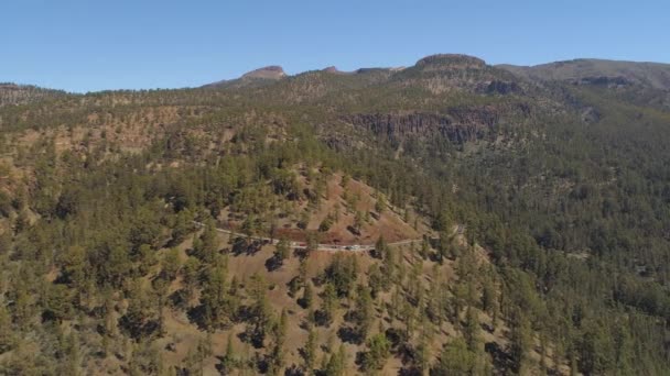 Vista Aérea Del Parque Nacional Del Teide Vuelo Sobre Las — Vídeos de Stock