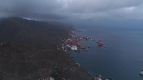 Santa Cruz Tenerife Spanya Mayıs 2018 Havadan Görünümü Bağlantı Noktasının — Stok video
