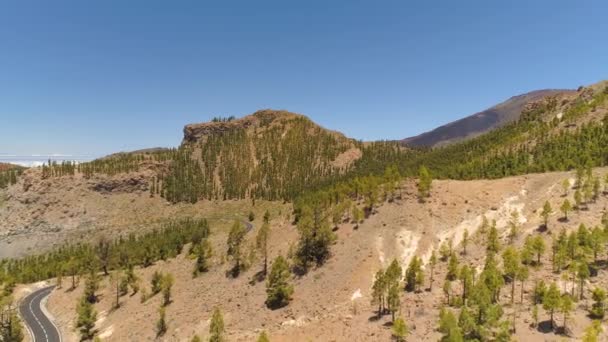 Vista Aérea Parque Nacional Teide Voo Sobre Montanhas Lava Endurecida — Vídeo de Stock