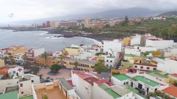 Tenerife Punta Brava Spanyolország Május 2018 Légifelvételek Sziklás Parton Atlanti — Stock videók