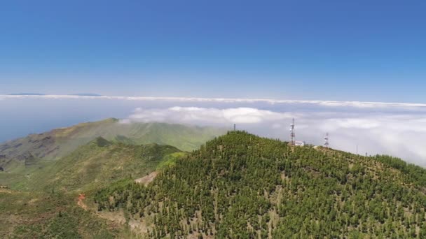 Vista Aérea Montañas Desde Arriba Tenerife Cerca Montaña Volcánica Teide — Vídeos de Stock