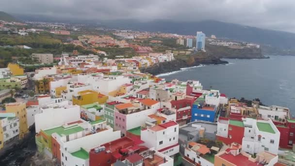 Tenerife Punta Brava Spanyolország Május 2018 Légifelvételek Sziklás Parton Atlanti — Stock videók