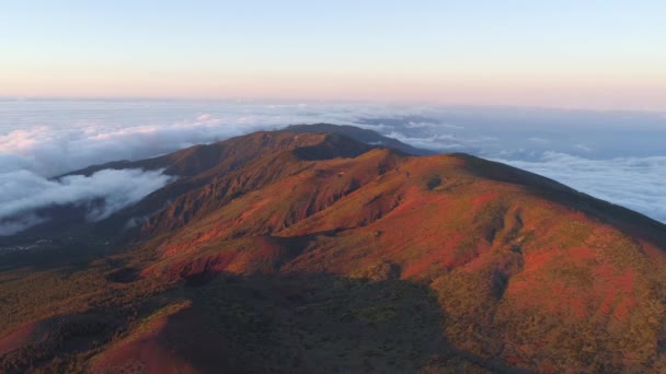 Luftaufnahme Des Teide Nationalparks Flug Über Die Berge Und Verhärtete — Stockvideo