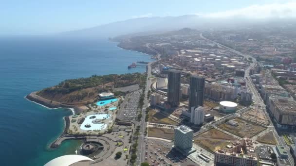 Santa Cruz Tenerife Espagne Mai 2018 Vue Aérienne Port Drone — Video