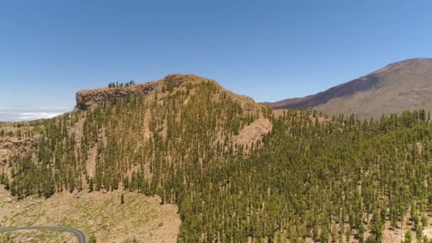 Vue aérienne du parc national du Teide, vol au-dessus des montagnes et lave durcie. Tenerife, Îles Canaries 