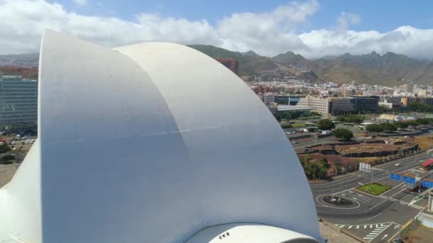 Santa Cruz Tenerife España Mayo 2018 Vista Aérea Del Auditorio — Vídeo de stock