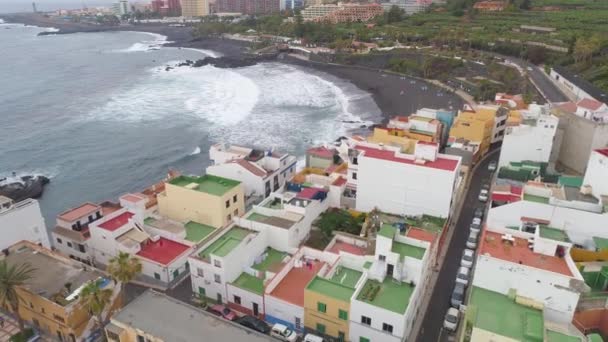 Tenerife Punta Brava Spain May 2018 Aerial View Rocky Coast — Stock Video