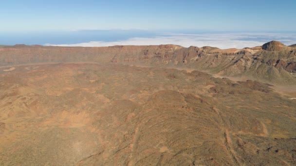 Letecký Pohled Národní Park Teide Letu Nad Horami Lávou Tenerife — Stock video