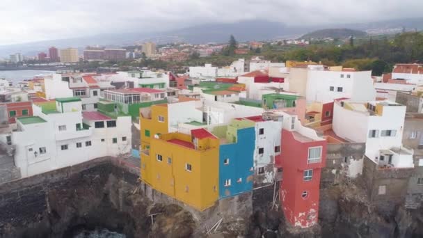 Tenerife Punta Brava Spanyolország Május 2018 Légifelvételek Sziklás Parton Atlanti — Stock videók