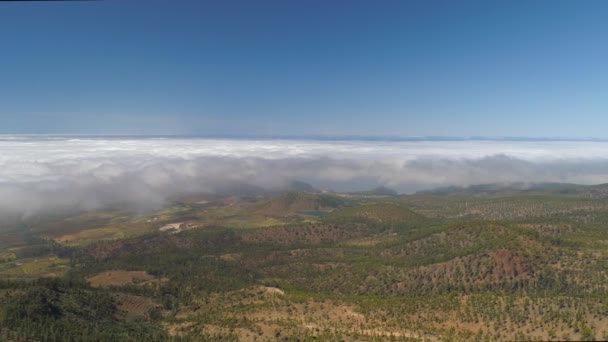 Teide 国家公园的鸟瞰图 飞越山脉和硬化的熔岩 特内里费岛 加那利群岛 — 图库视频影像