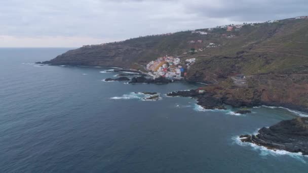 Tenerife Spain May 2018 Aerial View Rocky Coast Atlantic Ocean — Stock Video