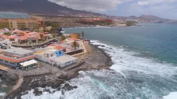 Tenerife Caleta Spanien Maj 2018 Flygfoto Klippiga Kusten Atlanten Och — Stockvideo