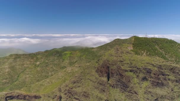 Letecký Pohled Skály Skalní Hory Shora Tenerife Blízkosti Sopky Teide — Stock video