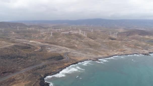Letecký Pohled Výšky Pobřeží Ostrově Tenerife Kanárské Ostrovy Španělsko Drony — Stock video