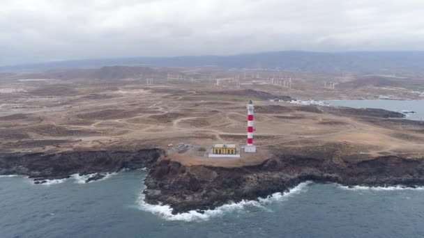 Tenerife Kanarya Adaları Spanya Hava Görünümünü Deniz Feneri Faro Rasca — Stok video