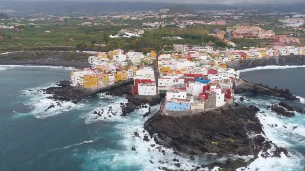 Tenerife Punta Brava Espanha Maio 2018 Vista Aérea Costa Rochosa — Vídeo de Stock