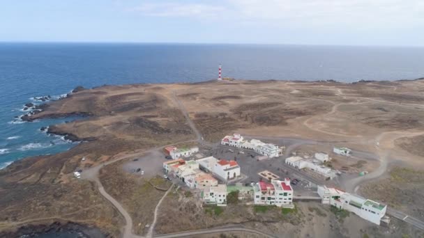 Aerial View Height Lighthouse Faro Rasca Tenerife Canary Islands Spain — Stock Video