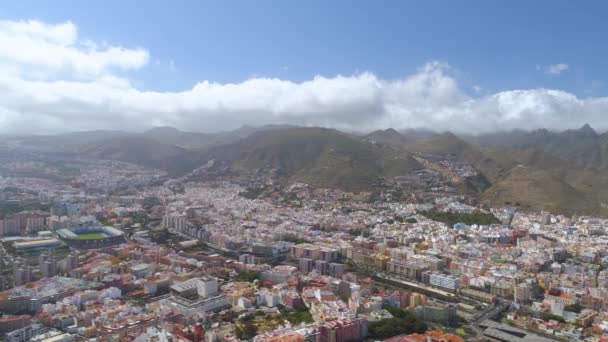 Santa Cruz Teneriffa Spanien Mai 2018 Luftaufnahme Eines Stadtzentrums Drohnenschuss — Stockvideo