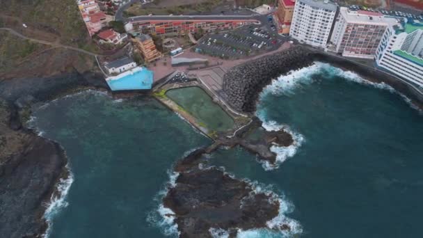 Tenerife Spanje Mei 2018 Luchtfoto Van Rotsachtige Kust Van Atlantische — Stockvideo