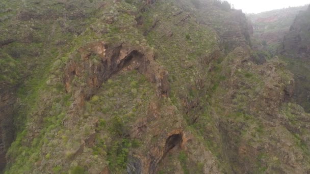 Teneriffa Spanien Mai 2018 Luftaufnahme Der Felsigen Berge Der Höllenschlucht — Stockvideo