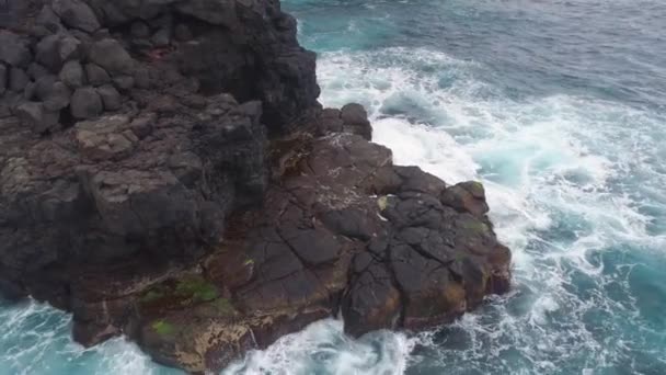 Tenerife Spanya Mayıs 2018 Havadan Görünümü Kayalık Sahil Atlantik Okyanusu — Stok video