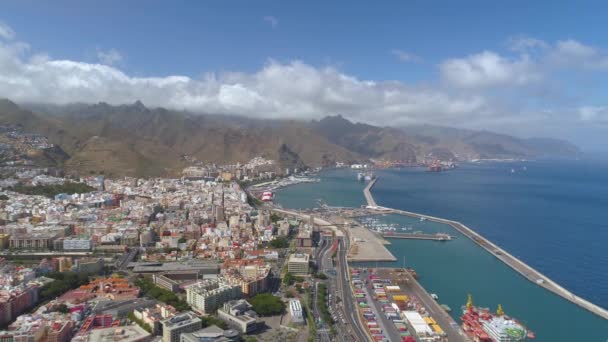 Santa Cruz Tenerife Espagne Mai 2018 Vue Aérienne Port Drone — Video