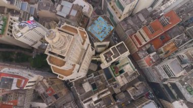 Sao Paulo, Brezilya - 3 Mayıs 2018: Banespa bina şehir bayrağı ile merkezi şehrin havadan görünümü. Landmark turistik yer. 4 k'dan fazla vurdu casus uçak
