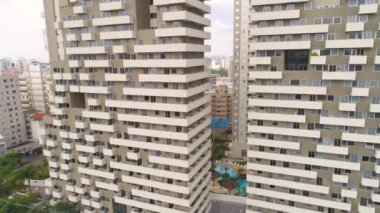 Sao Paulo, Brezilya - 3 Mayıs 2018: Konut kent merkezinde yaşayan havadan görünümü ev sahipliği yapmaktadır. 4 k'dan fazla vurdu casus uçak.