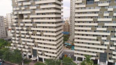 Sao Paulo, Brezilya - 3 Mayıs 2018: Konut kent merkezinde yaşayan havadan görünümü ev sahipliği yapmaktadır. 4 k'dan fazla vurdu casus uçak.