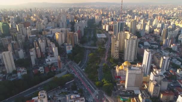 Sao Paulo Brasil Mayo 2018 Vista Aérea Del Centro Ciudad — Vídeos de Stock