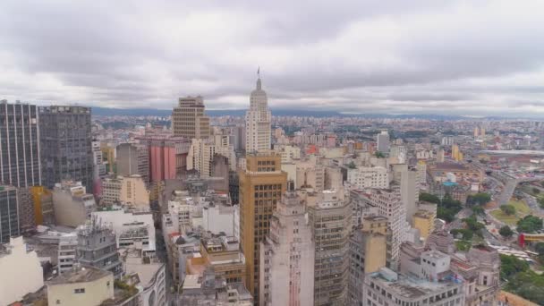 Sao Paulo Brazílie Května 2018 Letecký Pohled Město Centrum Banespa — Stock video