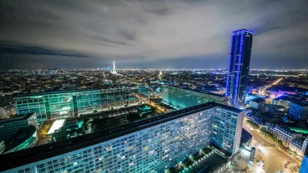 Paris França Junho 2018 Calendário Uma Cidade Cima Noite Movimento — Vídeo de Stock