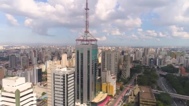 Sao Paulo Brazílie Května 2018 Letecký Pohled Slavné Paulista Avenue — Stock video