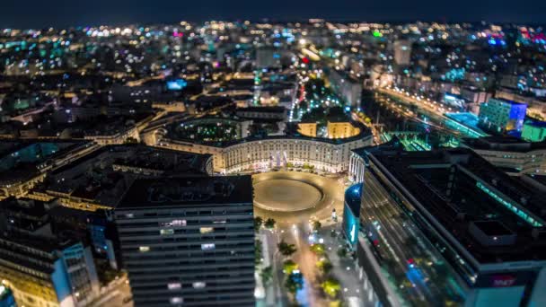 Paris France June 2018 Timelapse City Night Fast Movement Bright