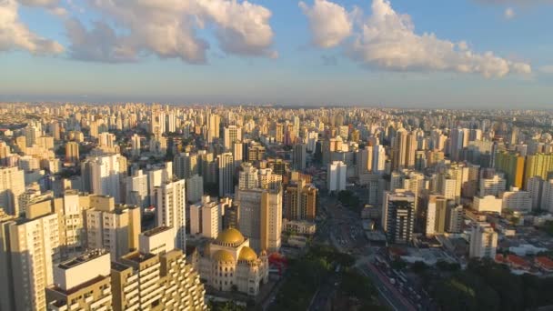 상파울루 브라질 2018 Residental 위에서 비즈니스 건물의 항공기 — 비디오
