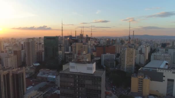 Sao Paulo Brasil Maio 2018 Vista Aérea Centro Cidade Edifícios — Vídeo de Stock