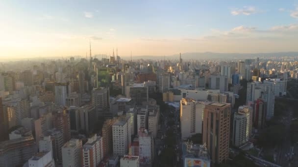 Sao Paulo Brezilya Mayıs 2018 Havadan Görünümü Şehir Merkezine Konut — Stok video