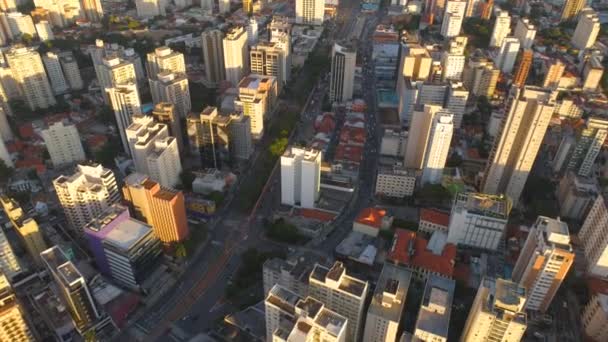 Sao Paulo Brasil Maio 2018 Vista Aérea Centro Cidade Edifícios — Vídeo de Stock