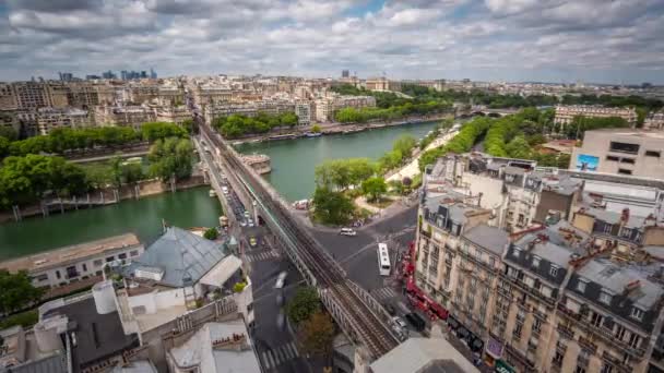 Paris Frankrijk Juni 2018 Timelapse Van Een Stad Van Boven — Stockvideo