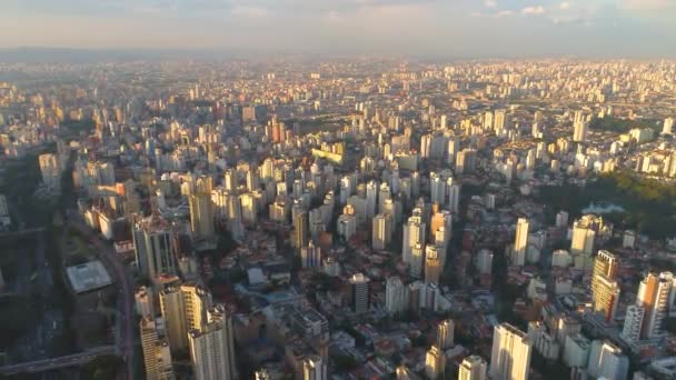 Sao Paulo Brezilya Mayıs 2018 Havadan Görünümü Şehir Merkezine Konut — Stok video